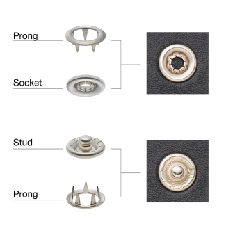 YKK SK35 Four Parts Ring-spring Button, Snap Button, Brass Button, Sna –  Charismaleathertools